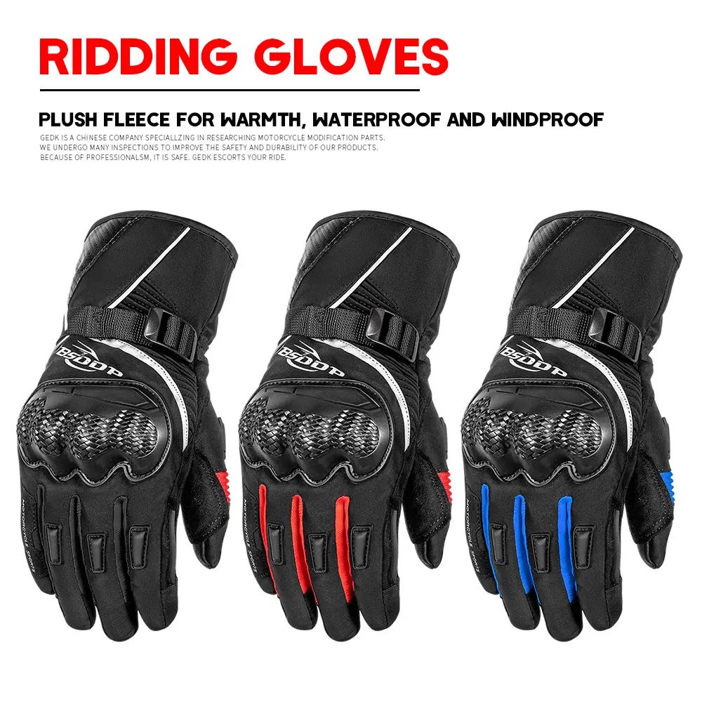 

BSDDP Motorcycle Gloves Winter Waterproof Warm Motor Riding Gloves Carbon Fiber Protective Motobike Guantes Touch Screen