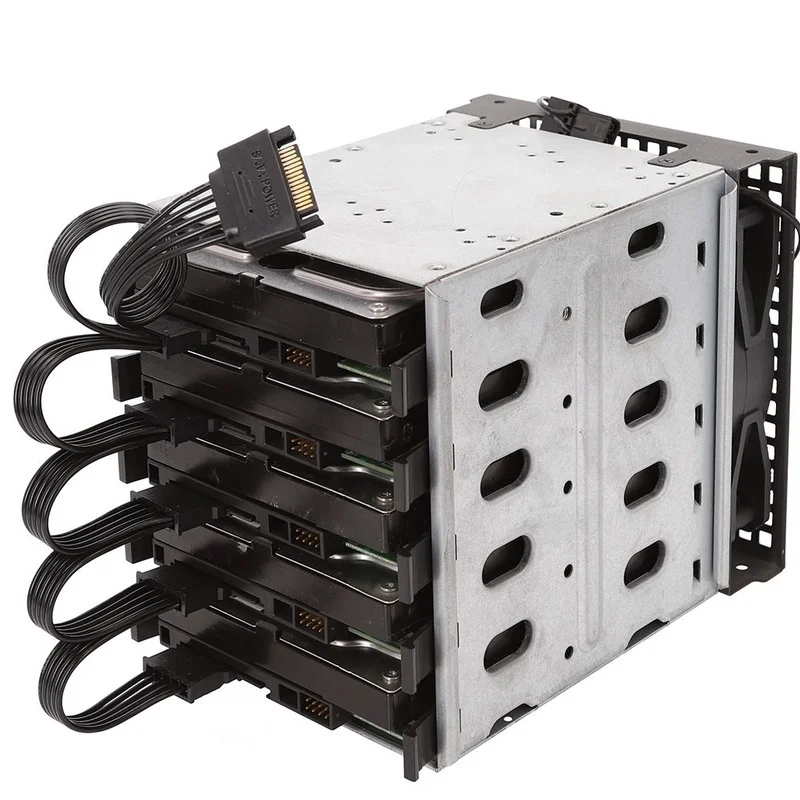 Cabo de Extensão SATA Power Hard Drive, 15 Pin, 1 macho para 5 Feminino Splitter Adapter, Cabo de Expansão Disco Rígido, 60cm