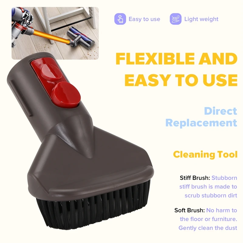 Kit de fixação de escova para dyson v8 v7 v10 v11, acessórios de aspirador de pó incluindo escova de sujeira teimosa, escova de pó macia