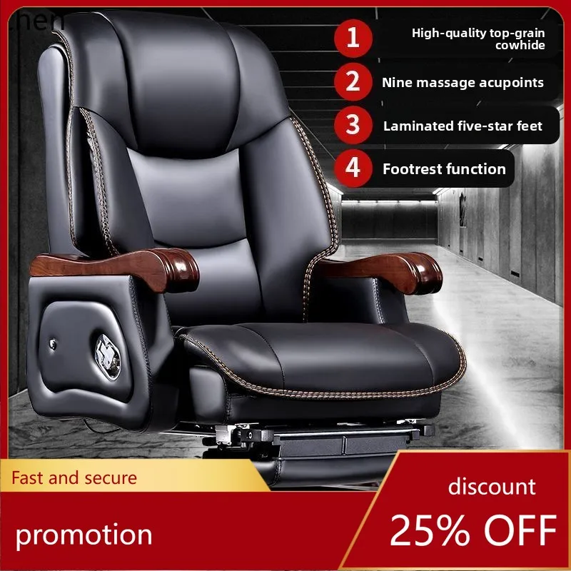 

YFY Office Chair Solid Wood Reclining Computer Chair for Home Use