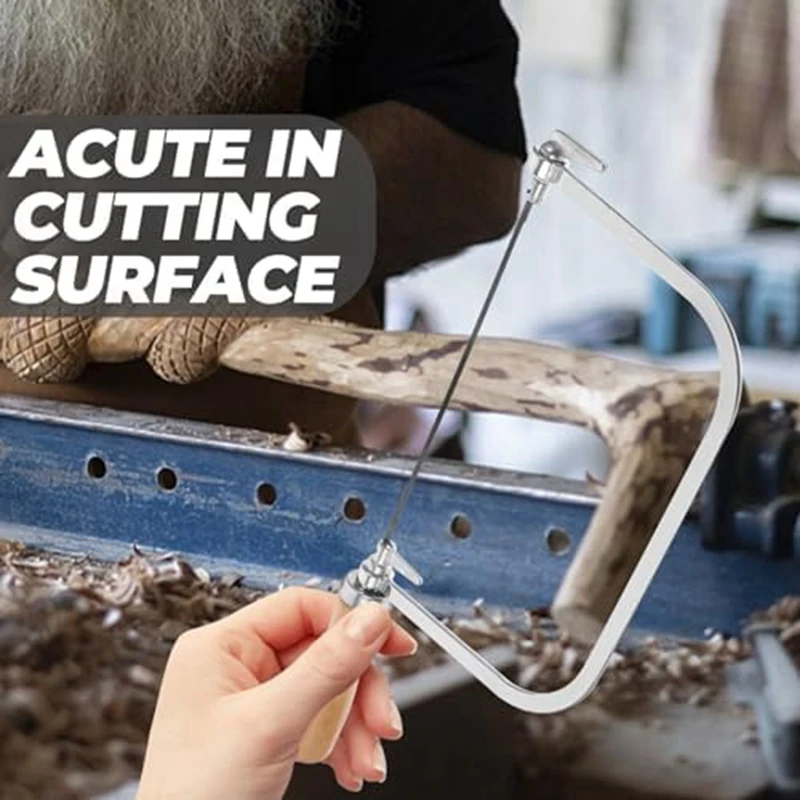 1 set di utensili manuali per sega per incisione, mini sega a mano, taglierina per tratteggio per la lavorazione del legno, manico in legno, sega manuale durevole