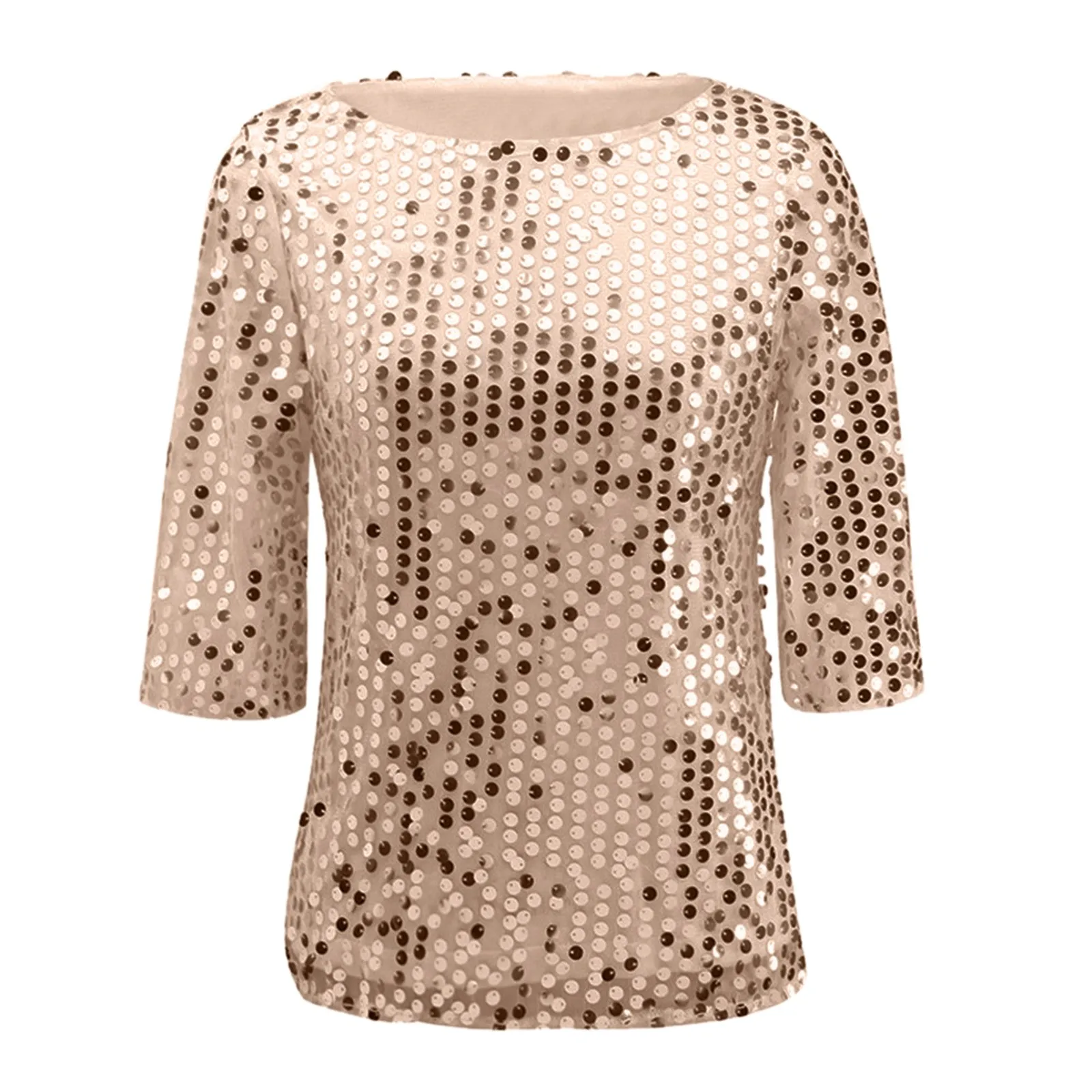 Women's Sequines T-shirt Carnival Stage Performance Blouse Fashion Short Sleeve Vintage Blouse Top Women Tunic High Street image 4