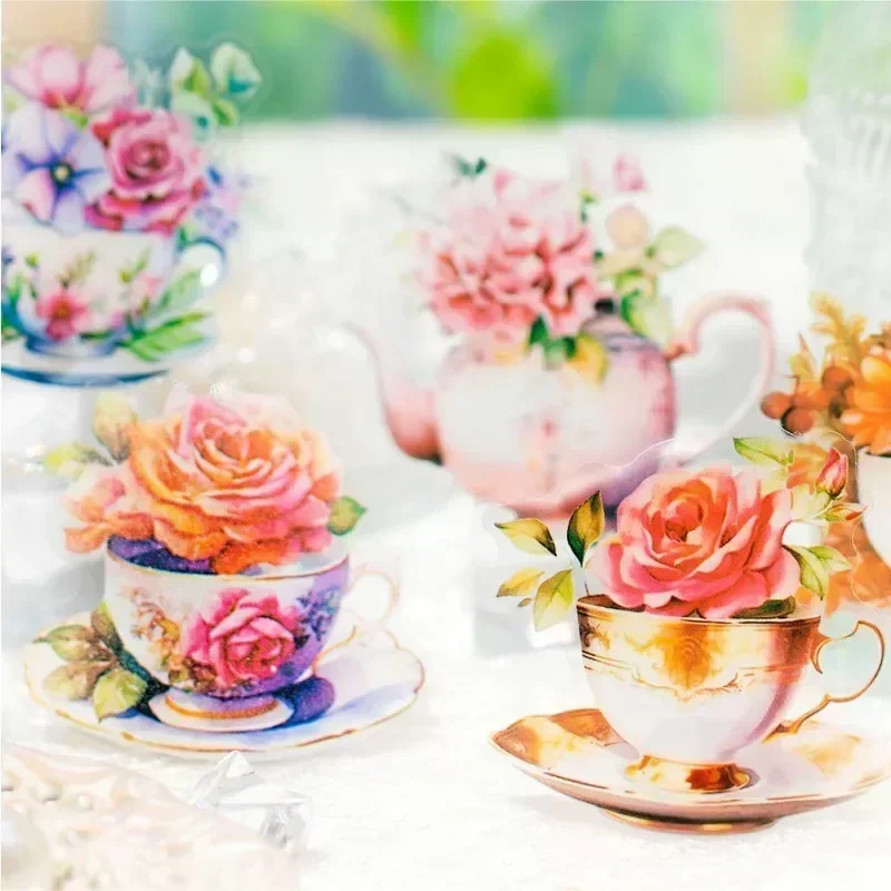 20Sheets Material Decorative Stickers Sticker Pack Garden Scrapbook Tea Party Decoration Handbook Cut Writing 145*90mm