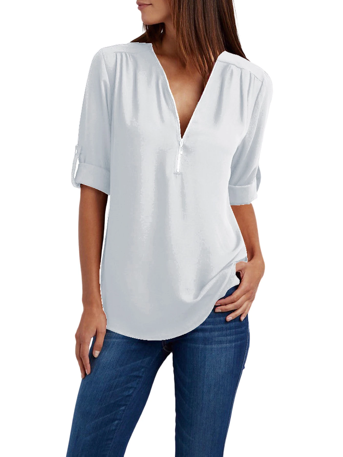 

Women Blouse Shirts Summer Half Sleeve Women Blouse Top Shirts Work Office Top Female Clothing Casual