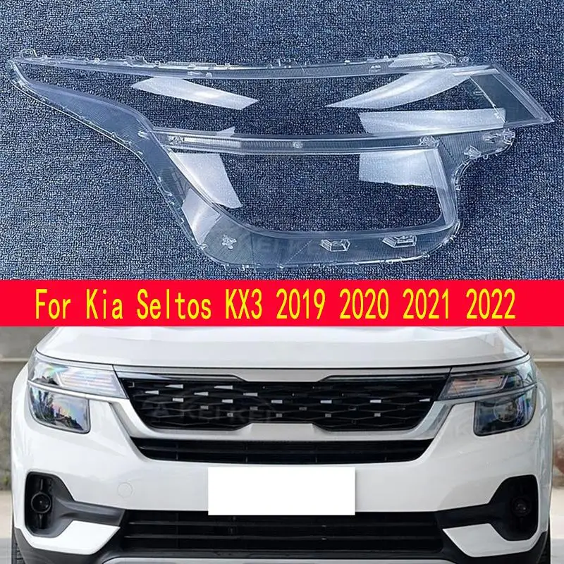 

For Kia Seltos KX3 2019 2020 2021 2022 Headlamp Shell Transparent Lamp Shade Lens Front Headlight Cover Lampshade Plexiglass