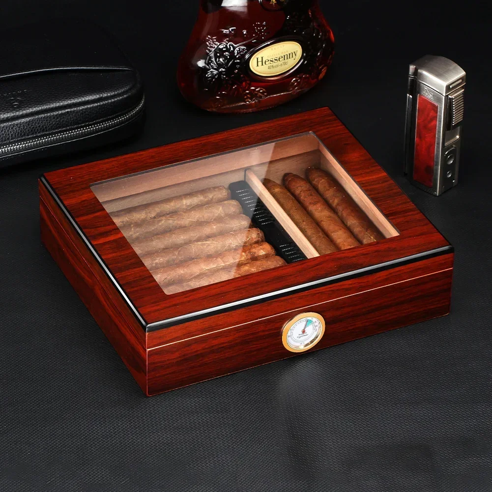 

Cedar Wood Cigar Humidor Box Portable Travel Cigar Case W/ Humidifier Hygrometer Cigar Humidor Box For Cigars