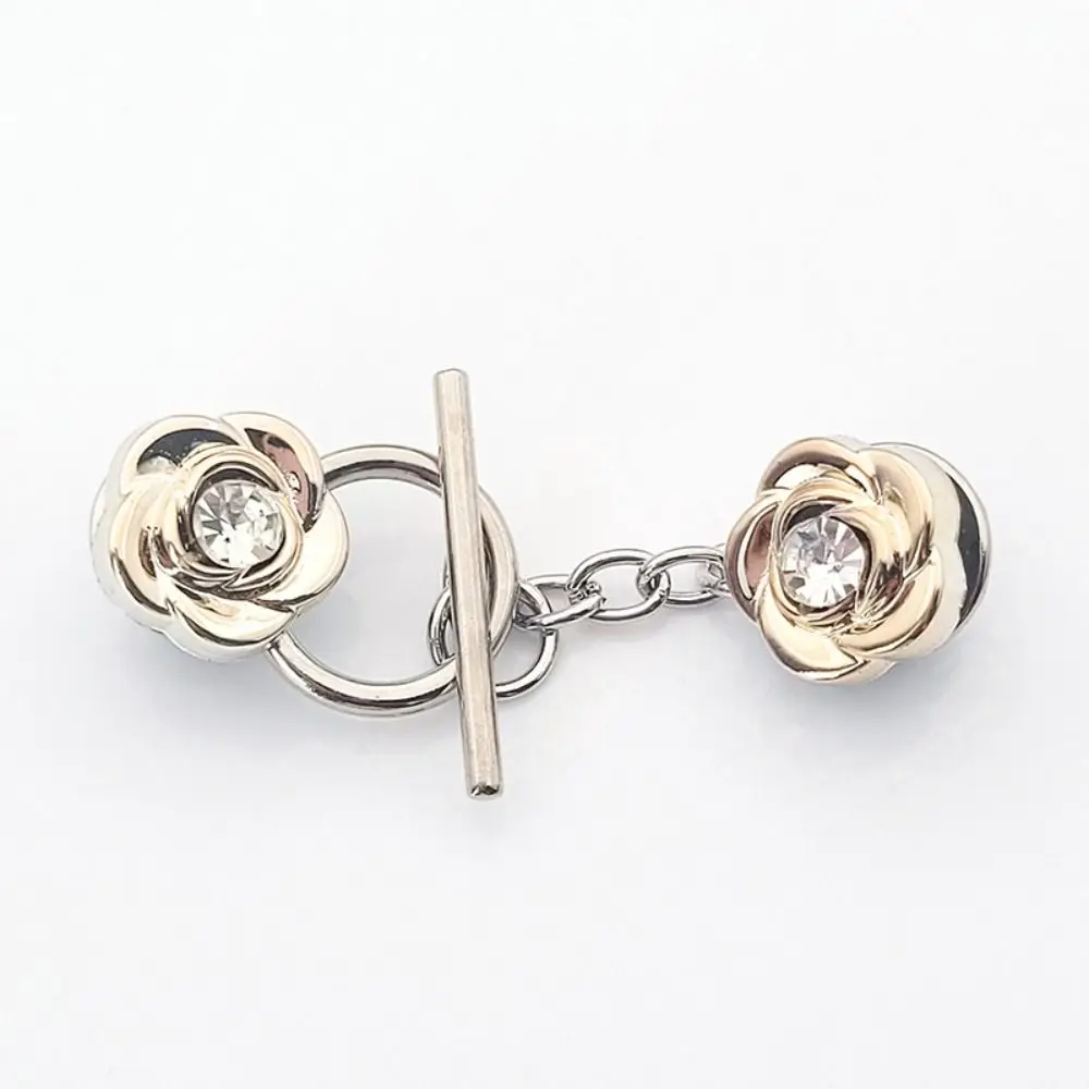 Rabbit Nail-Free Cardigan OT Buckle Crown Triangle Close Neckline Decorative Brooch Button Tightener Button Clasps