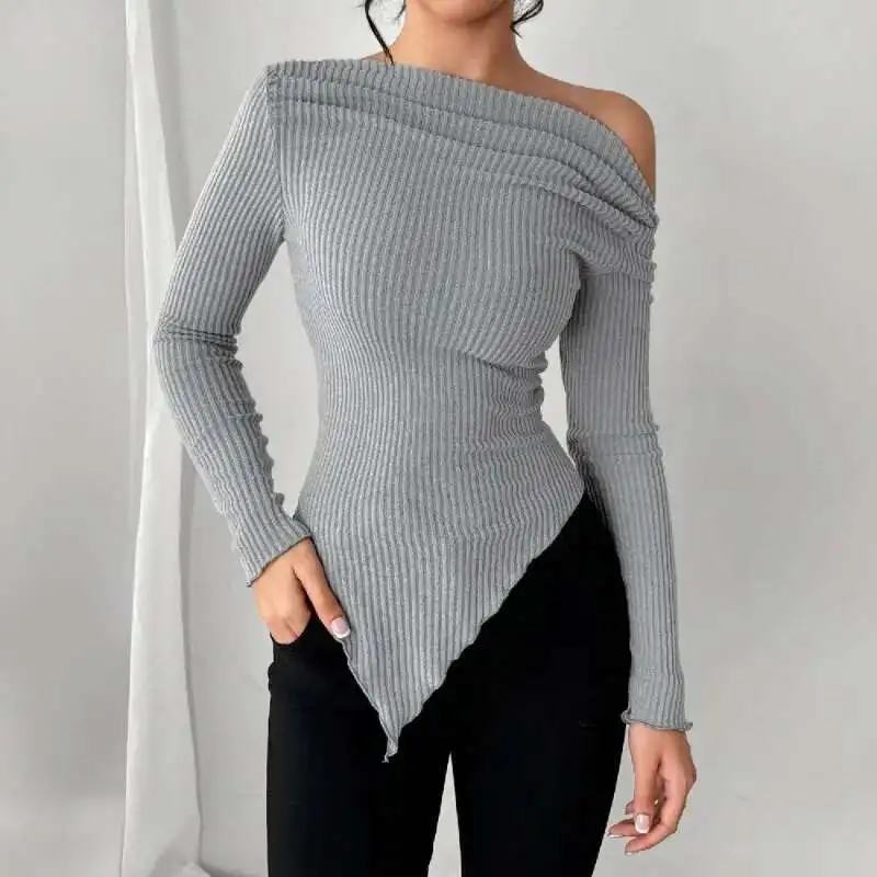

2025 Spring New Arrival Irregular Knitted Casual Women's Leisure Top - Simple Style And Comfortable Design
