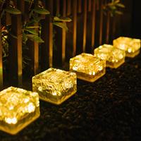 Solar Garden Light Ice Brick Buried Light Waterproof Solar Power Landscape Path Light for Walkway Yard Garden Lawn Patio Pathway