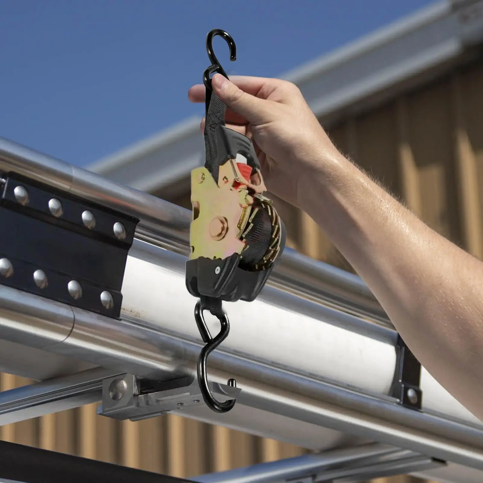 

Cord Tightener Auto-Retract Tightening Tool Rope Tie Down for Tent Hiking Mountaineering Climbing Outdoor Indoor Kayak Tarp