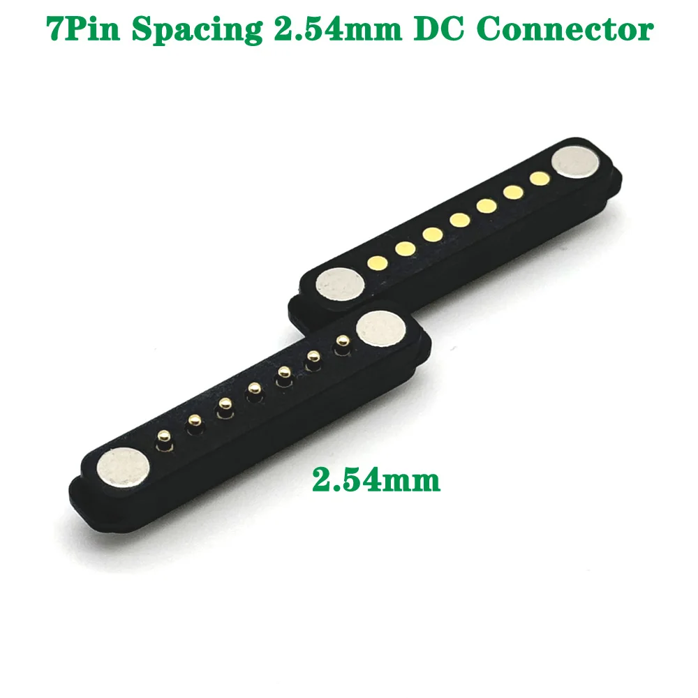 100Pair 7Pin spacing 2.54mm DC Magnetic Pogo Pin Connector Pogopin Male Female Spring Loaded Waterproof DC Power Socket