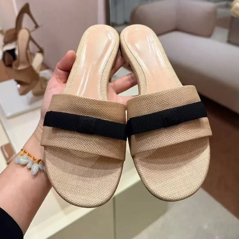 

2026 New Women's Shoes Exquisite French Style Flat Slippers for Woman Fashion Vacation Casual Shoes Designer Shoes Zapatos Mujer