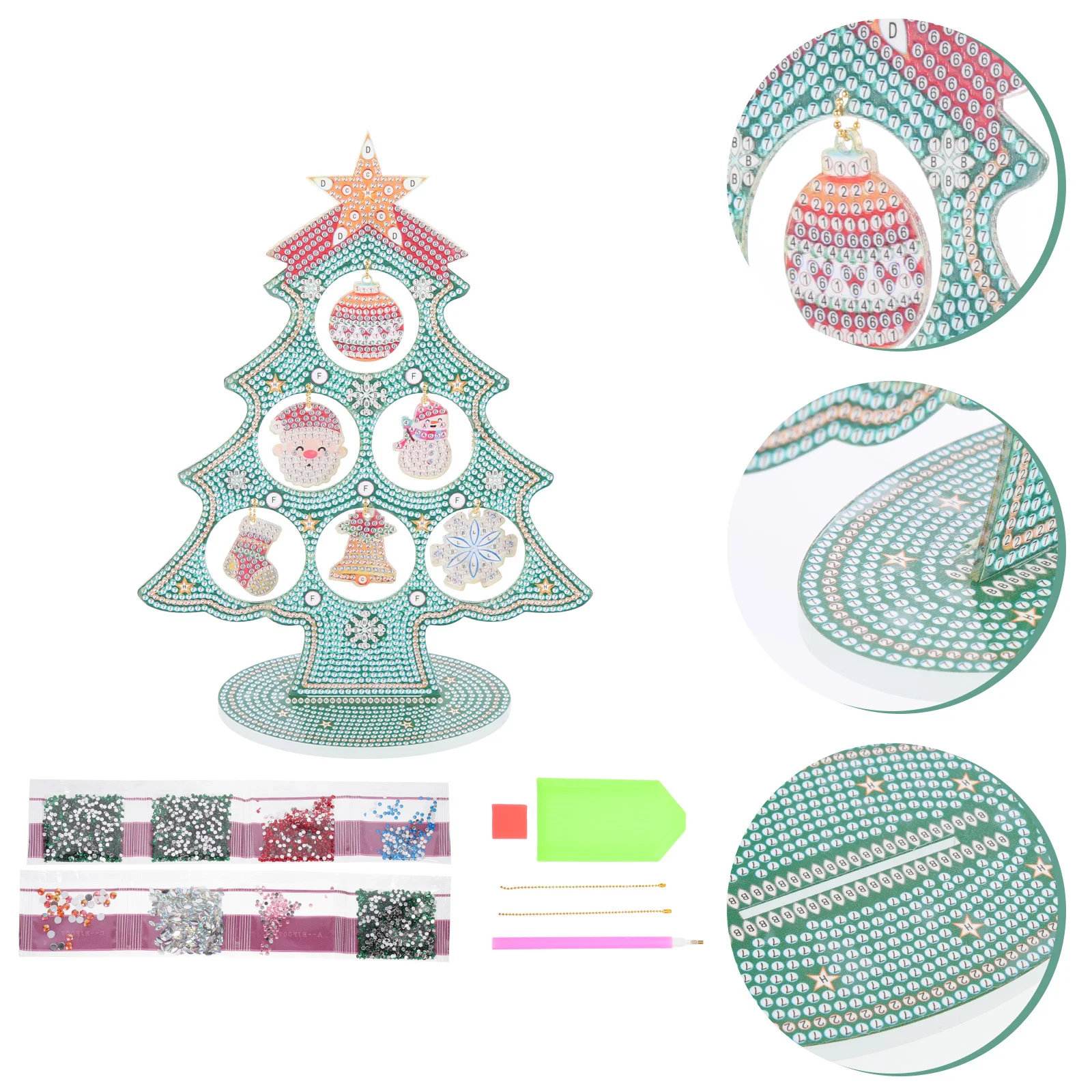 

1Set Diamond Christmas Tree Art Perfect DIY Decorative Diamond Embroidery Kit Bright Lifelike Crystal Artwork Children Accessory