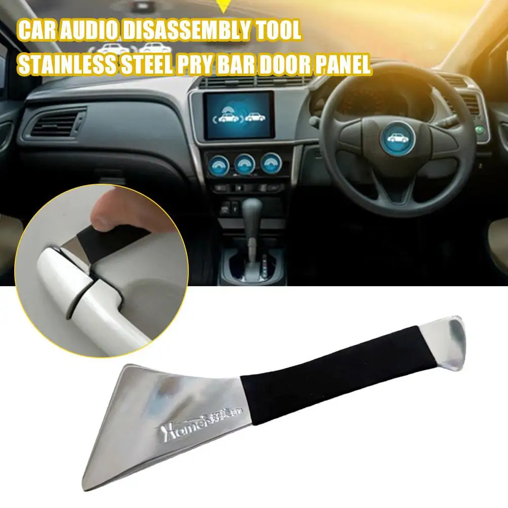 Espátula de metal de aço inoxidável para remoção de placas de proteção, para adaptação de áudio automotivo, portas, console central e espelhos retrovisores.