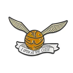 Golden Snitch Enamel Pins Creative Ball with Wings Brooch Bag Lapel Button Badge Funny Movie Jewelry Gift for Kids Fans Friends