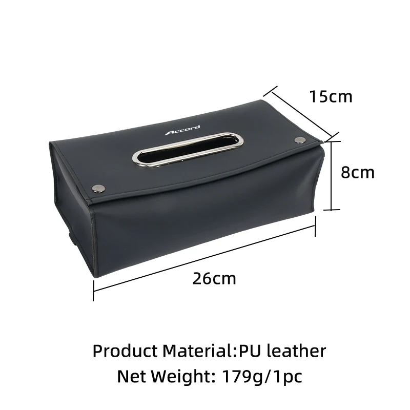 Car Seat Universal Square Tissue Storage Box PU Leather Paper Bag Accessories For Honda Type R Mugen Power Civic 4d 10th Gen view 5