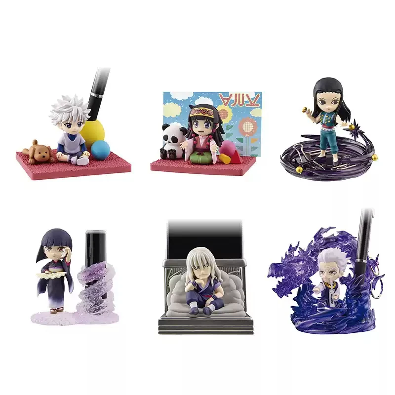 Original Desktop 05 HUNTER×HUNTER Animation Peripheral Toys Killua Alluka Illumi Gacha Anime Action Model Figures Collection