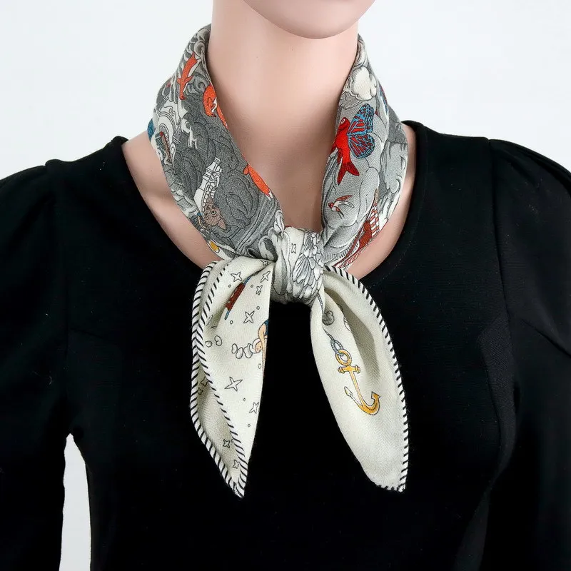 Winsleter-Women 30%Silk 70%Wool Elegant Scarf, 68*68CM Double Sided Printing, Mom Gifts Versatile Scarves, 2025 Autumn A58316CC