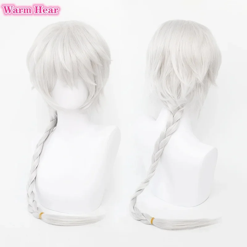 z;3,d'5,g\7/High Quality Synthetic Hair Nikolai Gogol Cosplay Wig Anime Season 4 Long White Braid Heat Resistant Hal6,j.y'8 /c.