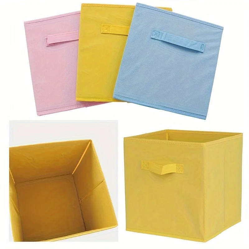 26x26x28cm Cubes Bins Pure Color Non Woven Square Storage Box Clothes Toys Sundries Storage Box Wardrobe Drawer Organizer