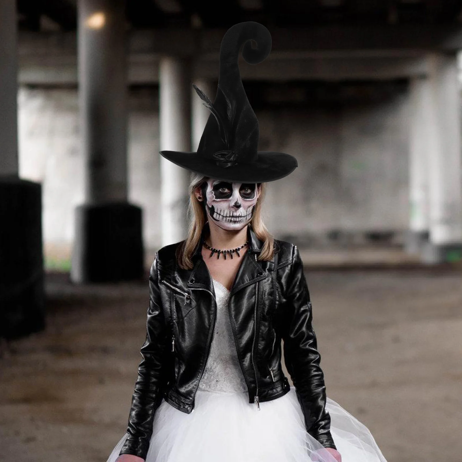 Extra Large Witch Hat Angled Halloween Costumes Party Cosplay Portable Golden Velvet Man