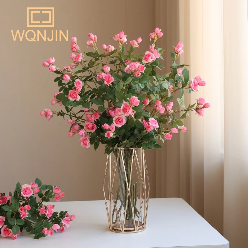 Wqnjin neue schöne kleine Rosen künstliche Seide Blume Hochzeit DIY Sammelalbum Flores künstliche Herbst haus Dekor – Detail 4