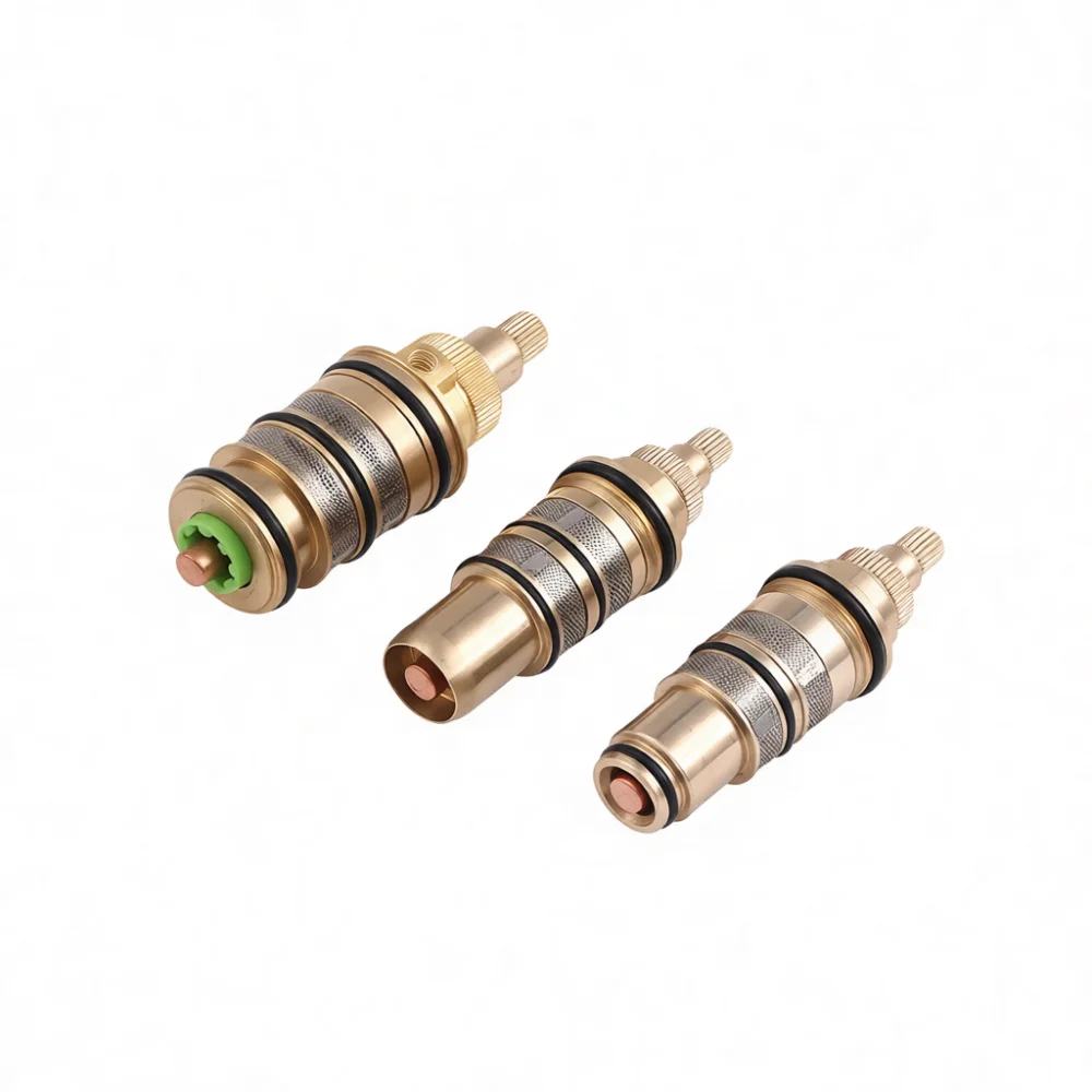 Heavy Duty Brass Thermostatic Mixing Valve Cartridge Home Shower Faucet Temperature Stabilization Repair Part