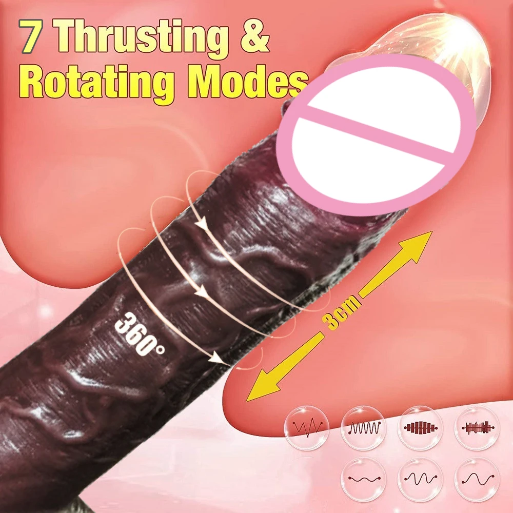 Wireless Remote Telescopic Dildo Vibrator For Women Heating Swing Realistic Big Penis Tongue Licking G Spot Stimulator Adult Toy