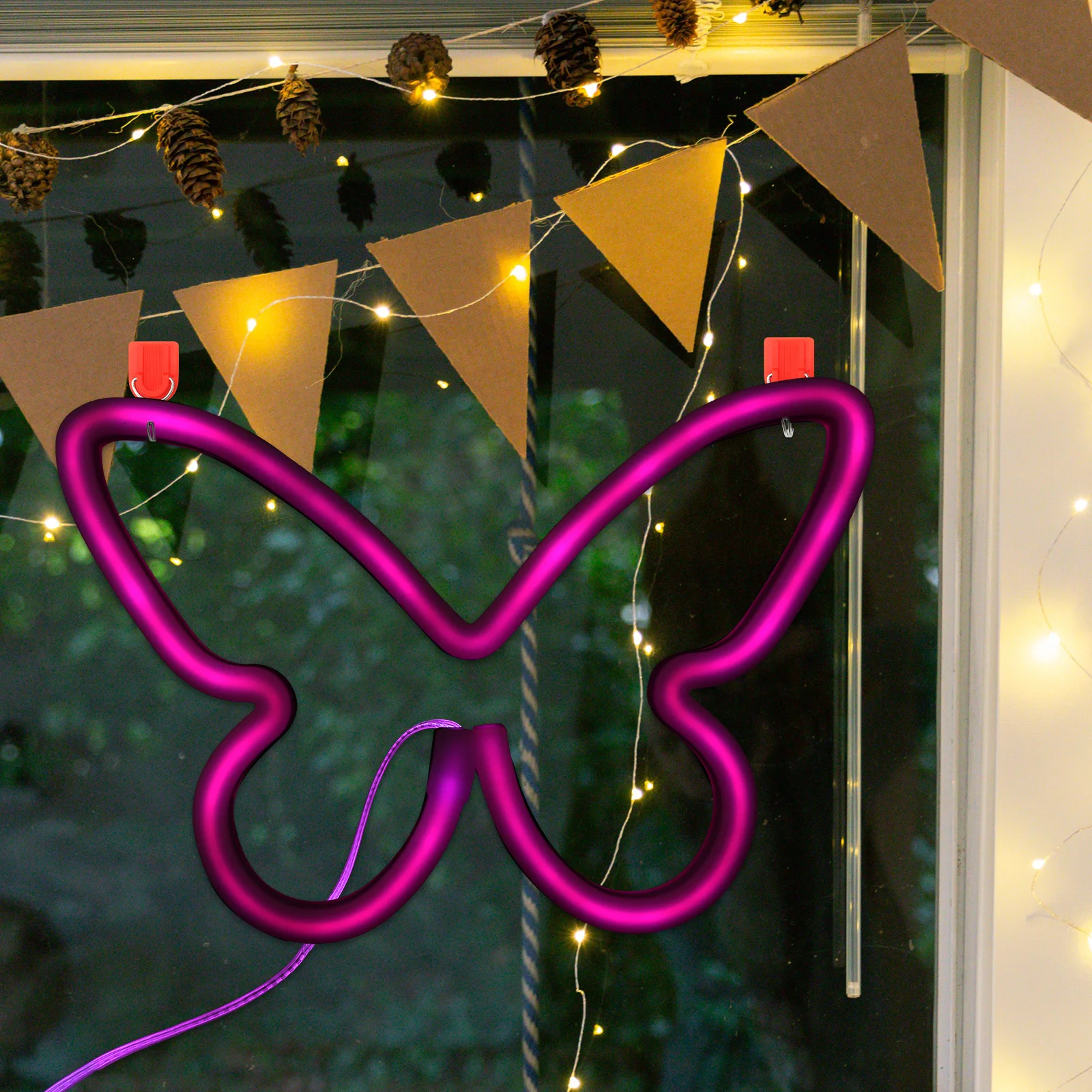 

Butterfly Neon Lamp LED Wall Decor for Bedroom Teen Room Girl 3AA USB Lightweight Sturdy Material Birthday Wedding Party
