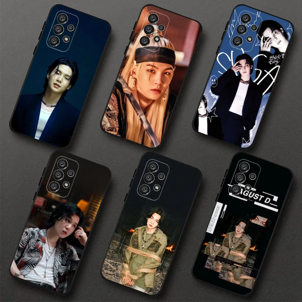Мягкий черный Чехол Suga Min Y-Yoongi Kpop для Samsung Galaxy A20,A21s,A22,A31,A32,A52,A53,A72,73,A80,A91