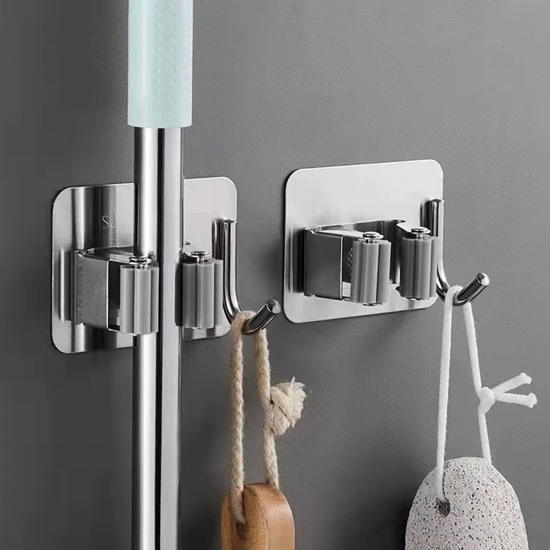 Mehrzweck-Haken, selbstklebend, zum Aufhängen an der Wand, Mopp-Rack, Besenaufhänger, Haken für Küche, Badezimmer, Organisation, Heim-Organizer, Zubehör ﻿ – Detail 5
