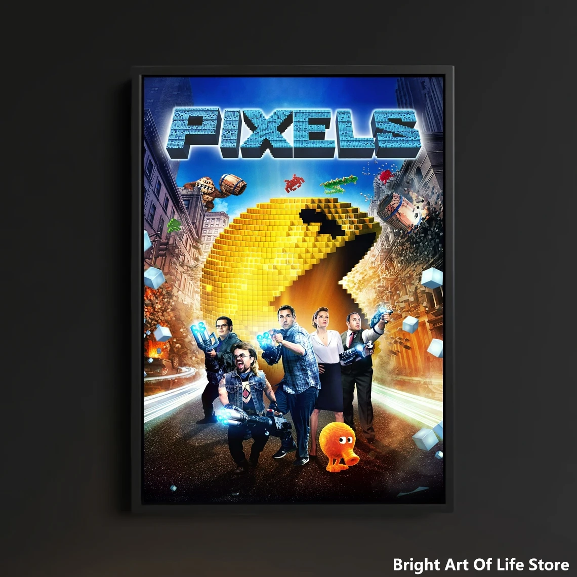 

Pixels (2015) Movie Poster Star Actor Art Cover Canvas Print Decorative Painting (No Frame)