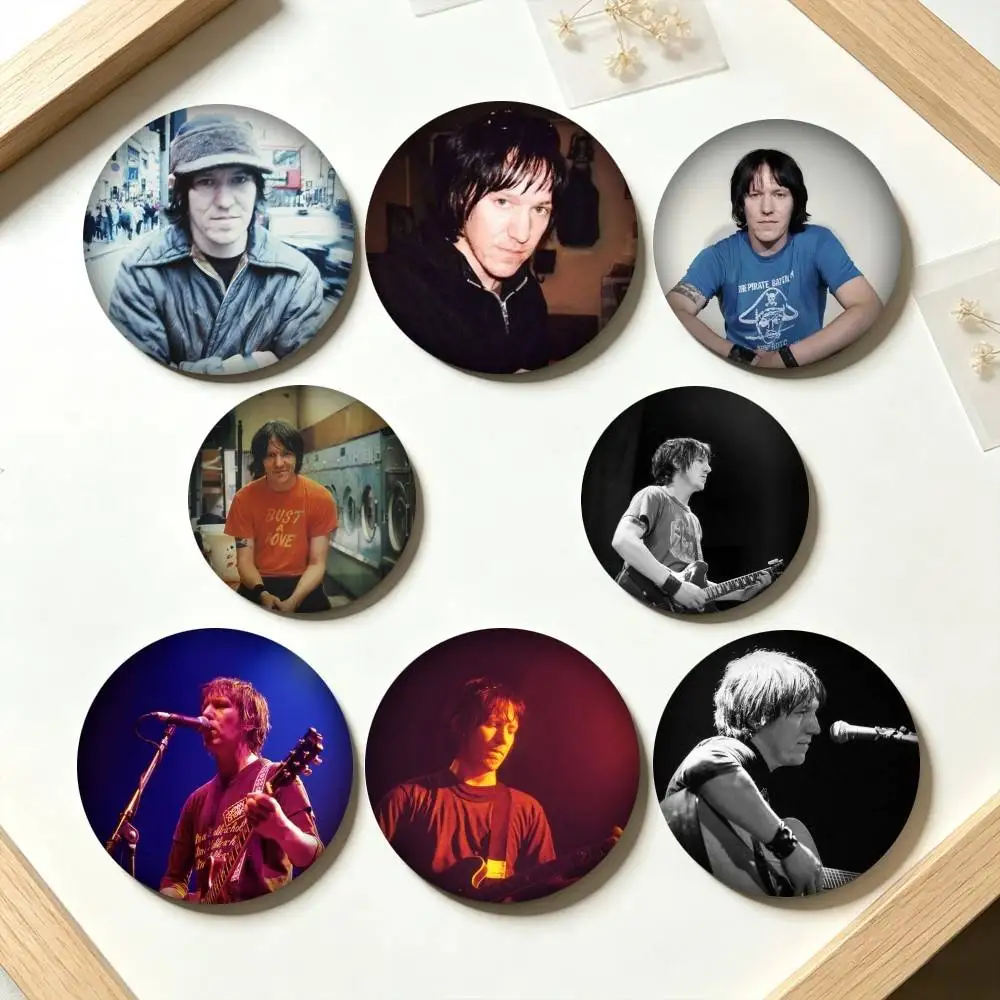 E-Elliott Smith Indie Folk Icon  25mm 32mm 44mm 58mm 75mm Brooches Badges Pins for Accessories Gift