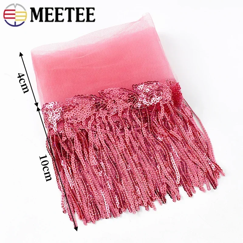 1/2/3/4/5Yards 10cm Sequin Tassel Fringe for Sewing Lace Trim Fringes Ribbon Garment Dress Decoration Trimmings DIY Accessories