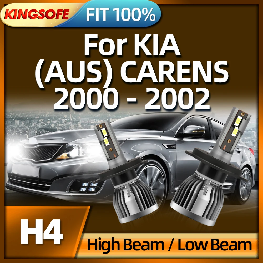 

KINGSOFE 2Pcs H4 LED Headlight 30000LM Car Light Bulbs 150W 6000K White For KIA (AUS) CARENS 2000 2001 2002