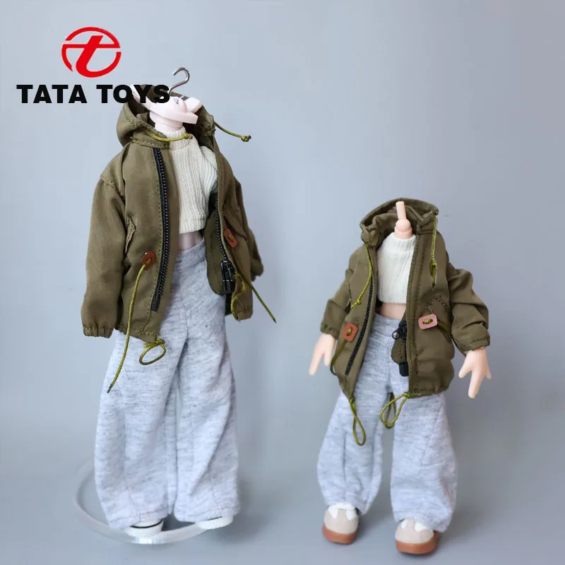 

1/10 Scale female dolls clothes khaki black green wind breaker coat fit 7'' 6'' action figure soldier accessory