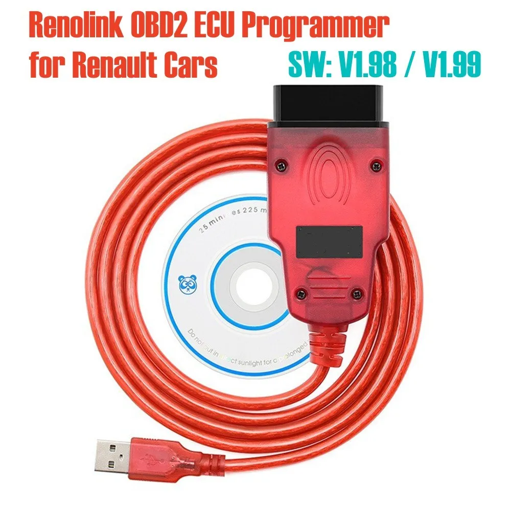 

Renolink for Re-nault ECU Programmer V1.98 V1.99 Support Key Coding UCH Matching Dashboard Coding EPROM Flash Reading Writing