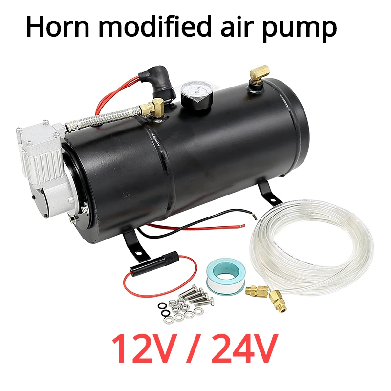 12V DC Onboard Air Horn Compressor System Kit 120 PSI Suitable for Truck Cars SUV Boat Tractor RV Off-Road Vehicle Car Audio