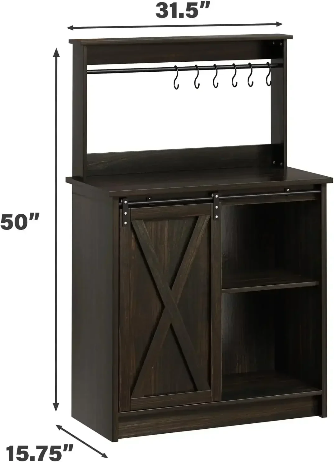 hot-sale products Activity limited-time priceActivity limited-time priceFarmhouse Coffee Bar with Hutch, 31 Inch Buffet Cabinet