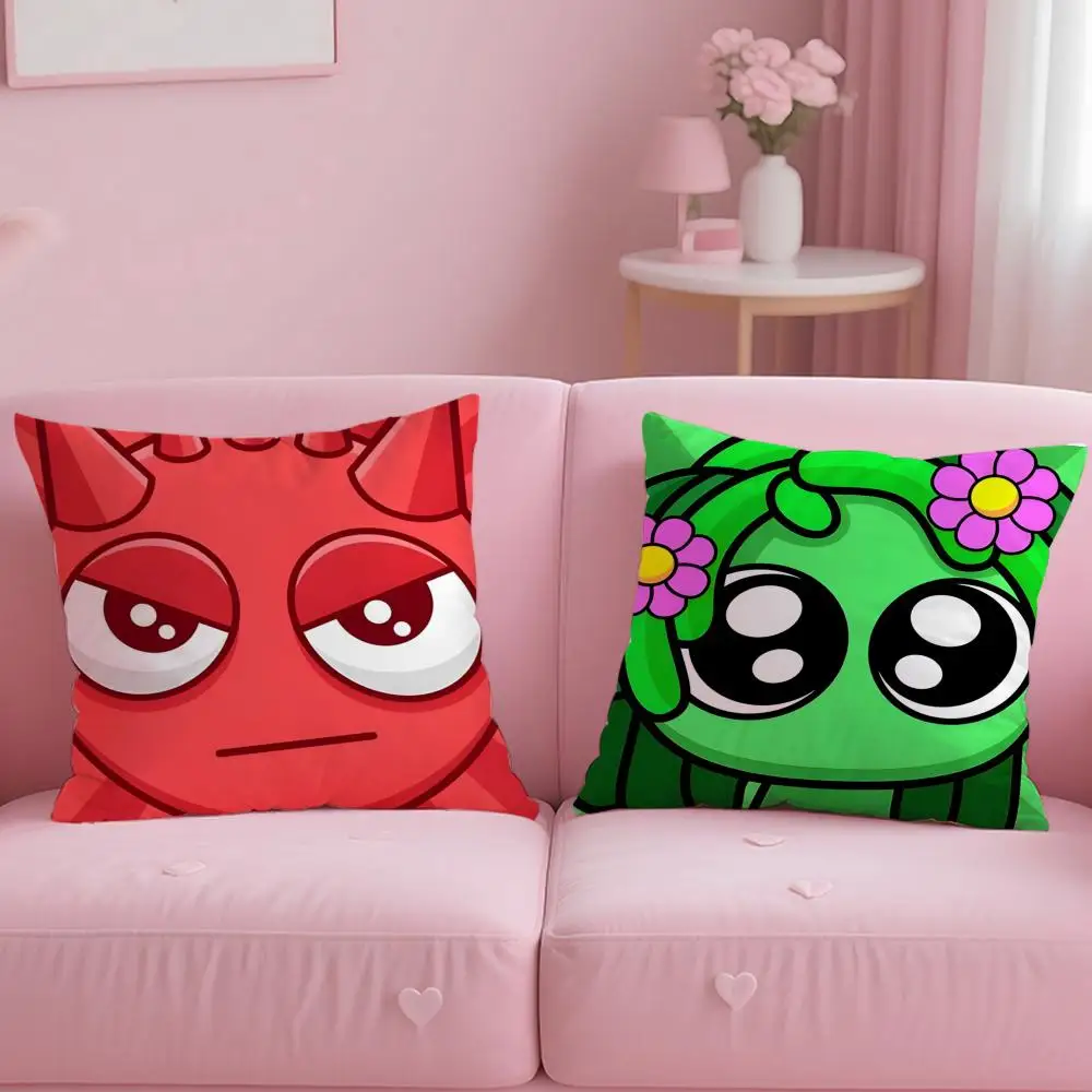 Popular Game Sprunki Cushion Cover Comfortable Reversible Pillow Cover Ideal for Car Sofa Bedroom & Beyond