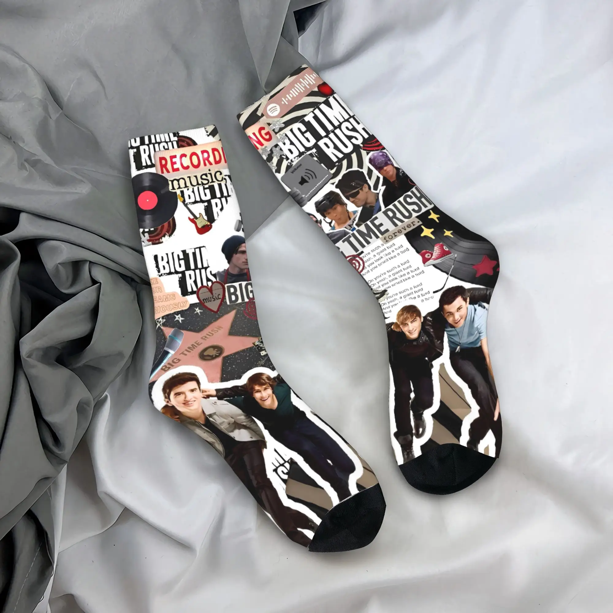 

Чулки Big Time Rush, мужские носки унисекс, мягкие дышащие готические носки, осенние уличные нескользящие носки с узором, подарок на день рождения