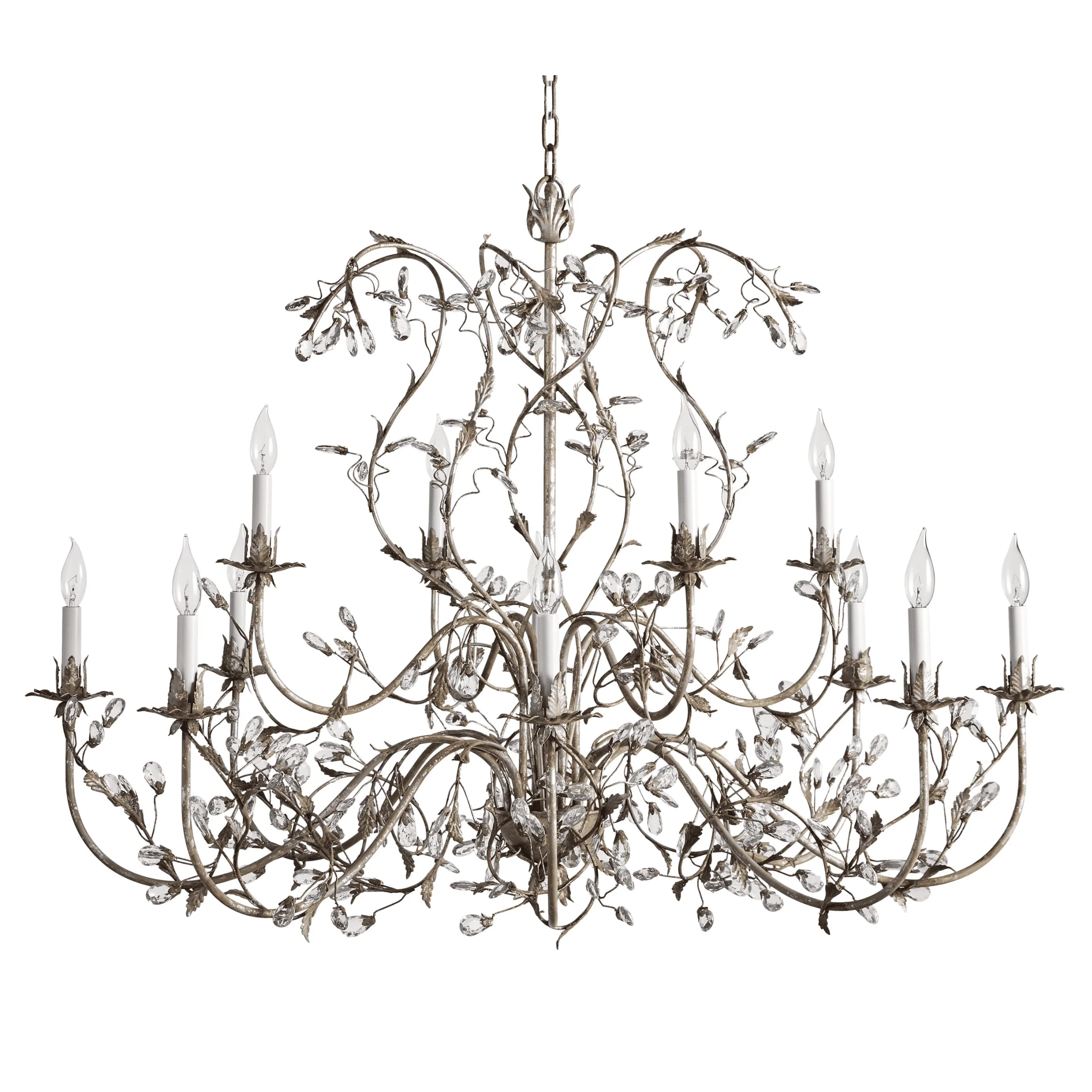 American luxury elegant silver leaf crystal chandelier home decoration living room bedroom hotel