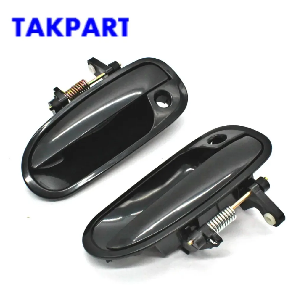 

TAKPART Black Front Outside Exterior Door Handle Driver Side Left LH for 96-00 Honda Civic