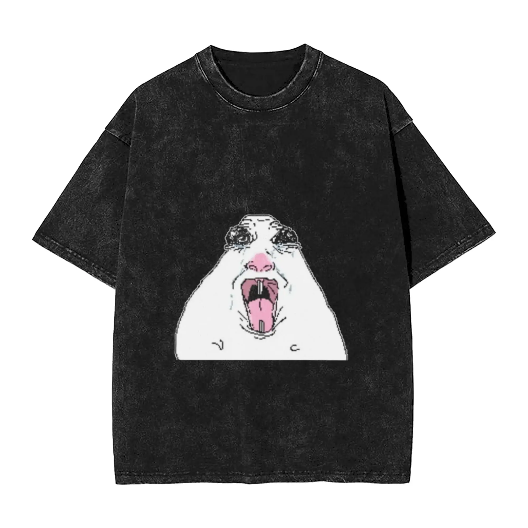 Hamster reaction image Unique Stylish A Vintage Oversized Cotton Unisex T-Shirts
