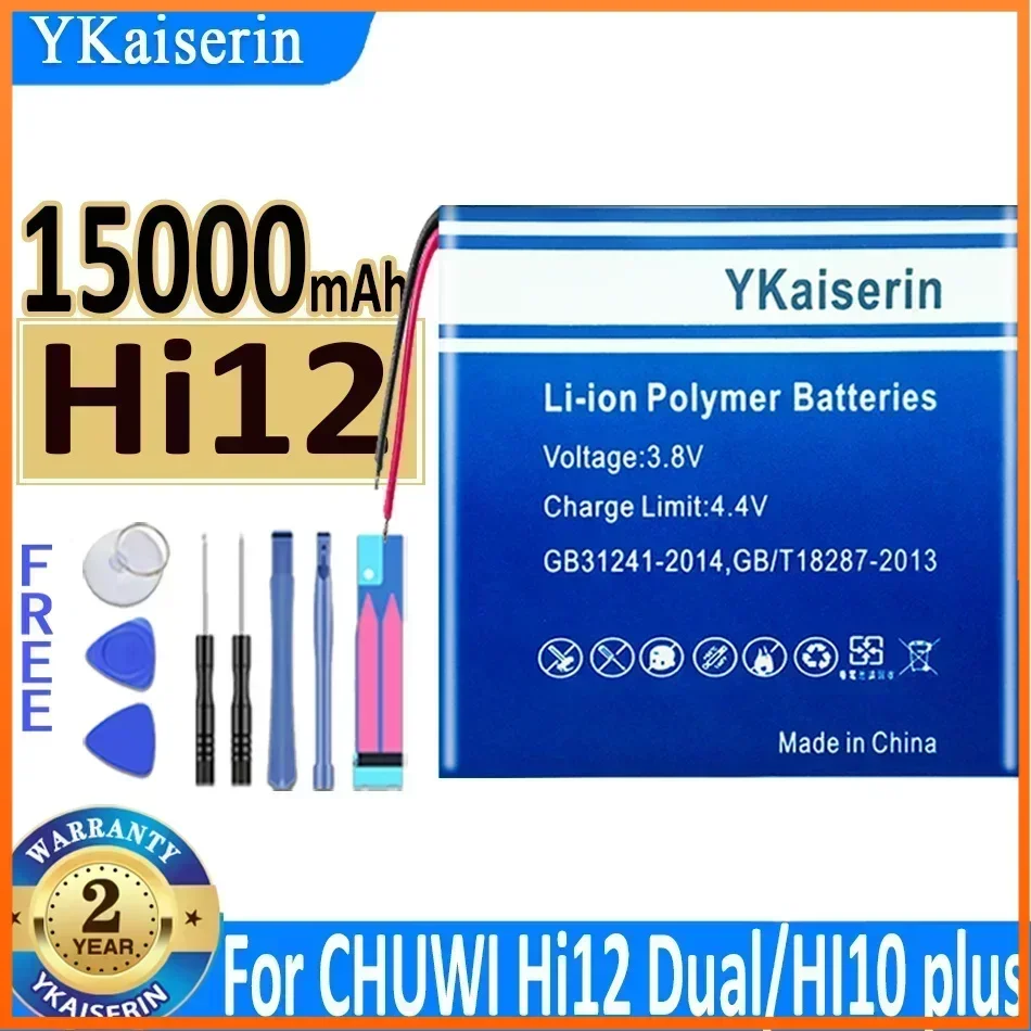 

15000mAh YKaiserin Battery for CHUWI Hi12 Dual System 64G Chuwi HI10 Plus HI10plus CWI527 CW1527 10.8" Tablet PC Batteries