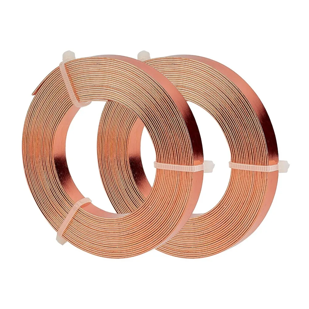 

16.5 Feet 10mm Wide Rose Gold Flat Jewelry Craft Wire 18 Gauge Aluminum Wire for Bezel, Sculpting, Armature, Jewelry Making