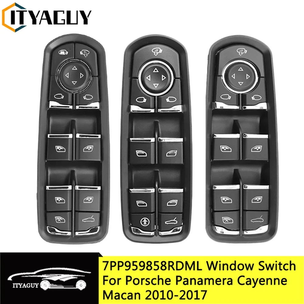 7PP959858AEDML 7PP959858RDML 7PP959858MDML Front Left Power Window Switch Button For Porsche Cayenne Macan Panamera 2011-2017