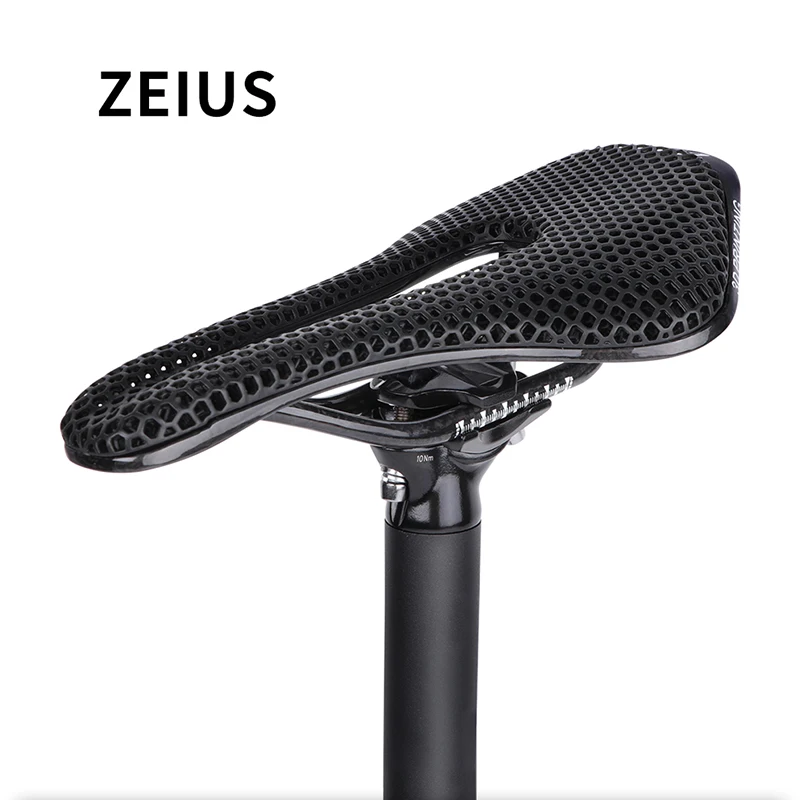 ZEIUS Carbon Fiber Bicycle 3D Printed Cushion Ultra Light Hollow Comfort Road Bike MTB Honeycomb Cushion