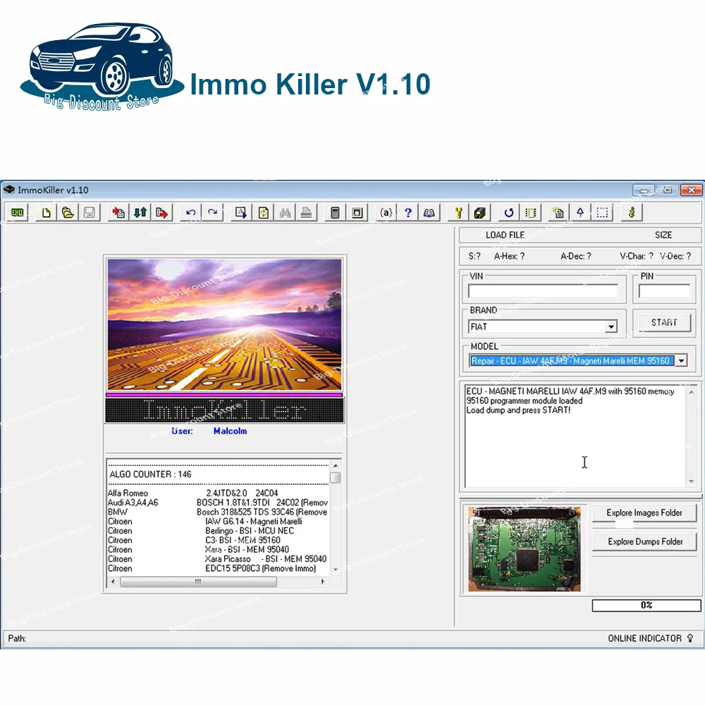 ECU Programmer Tool Newest  IMMO Off Software v1.1 Immo Killer for Car Repairing Passing Virigining the Immobilizer send link