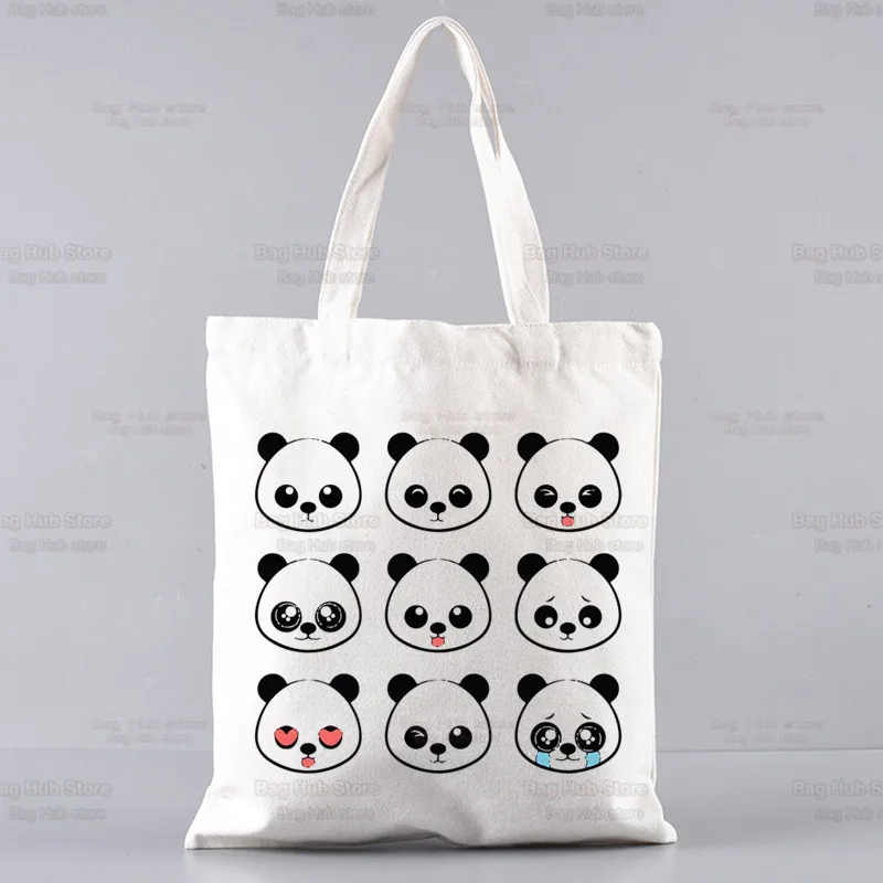 Bolsa de Lona Grande para Mulheres, Bolsa de Ombro, Tote Reutilizável, Bolsa Estudantil, Panda Eu Não Sou Preguiçoso Eu Apenas Gosto De Fazer Você Mesmo, Bolsa de Lona